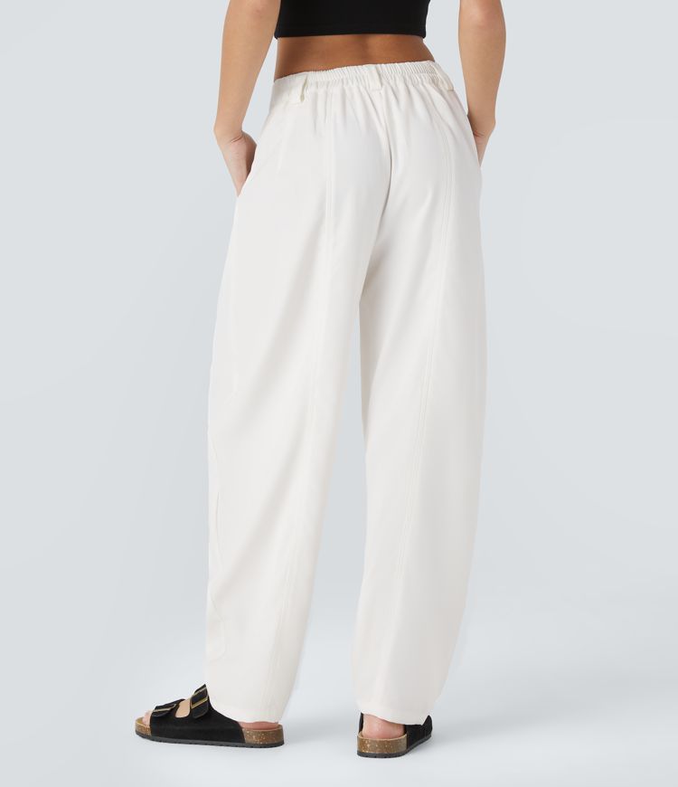 Roseau™|Pantalon Tailleur Plissé Taille Mi-Haute Poches Latérales