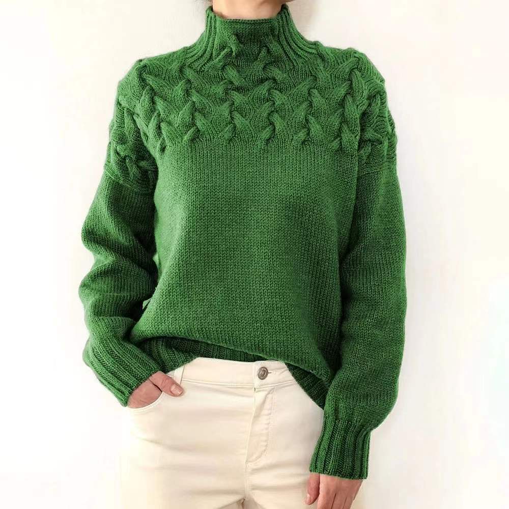 Pull décontracté à col roulé uni