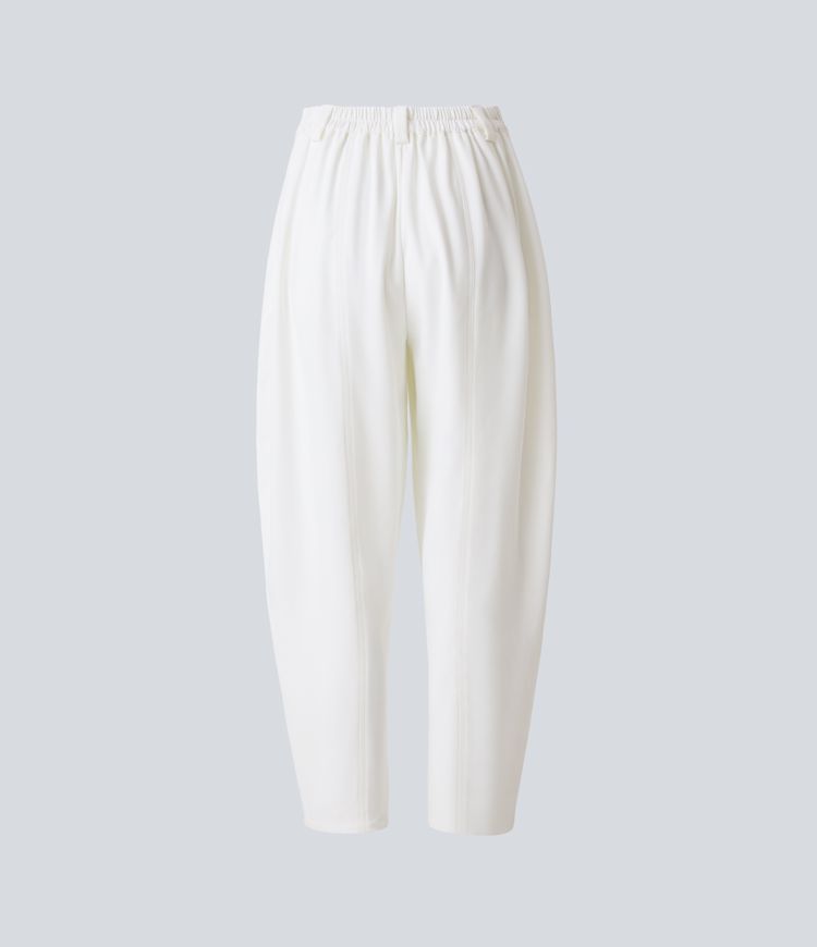 Roseau™|Pantalon Tailleur Plissé Taille Mi-Haute Poches Latérales