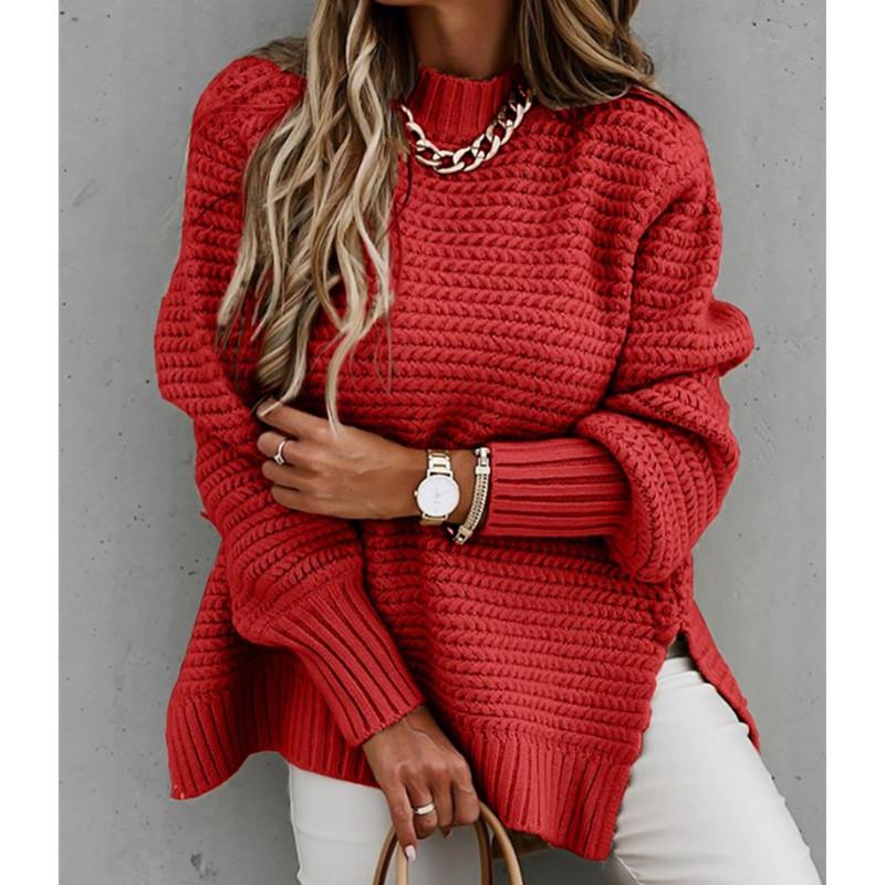 Pull Tricoté avec Fente Latérale