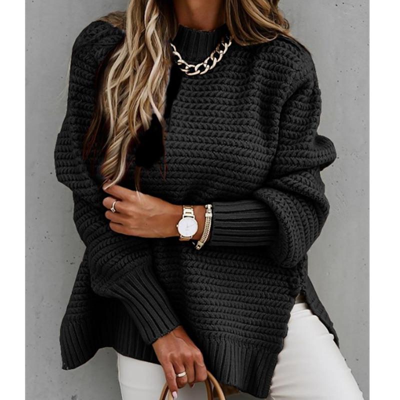 Pull Tricoté avec Fente Latérale