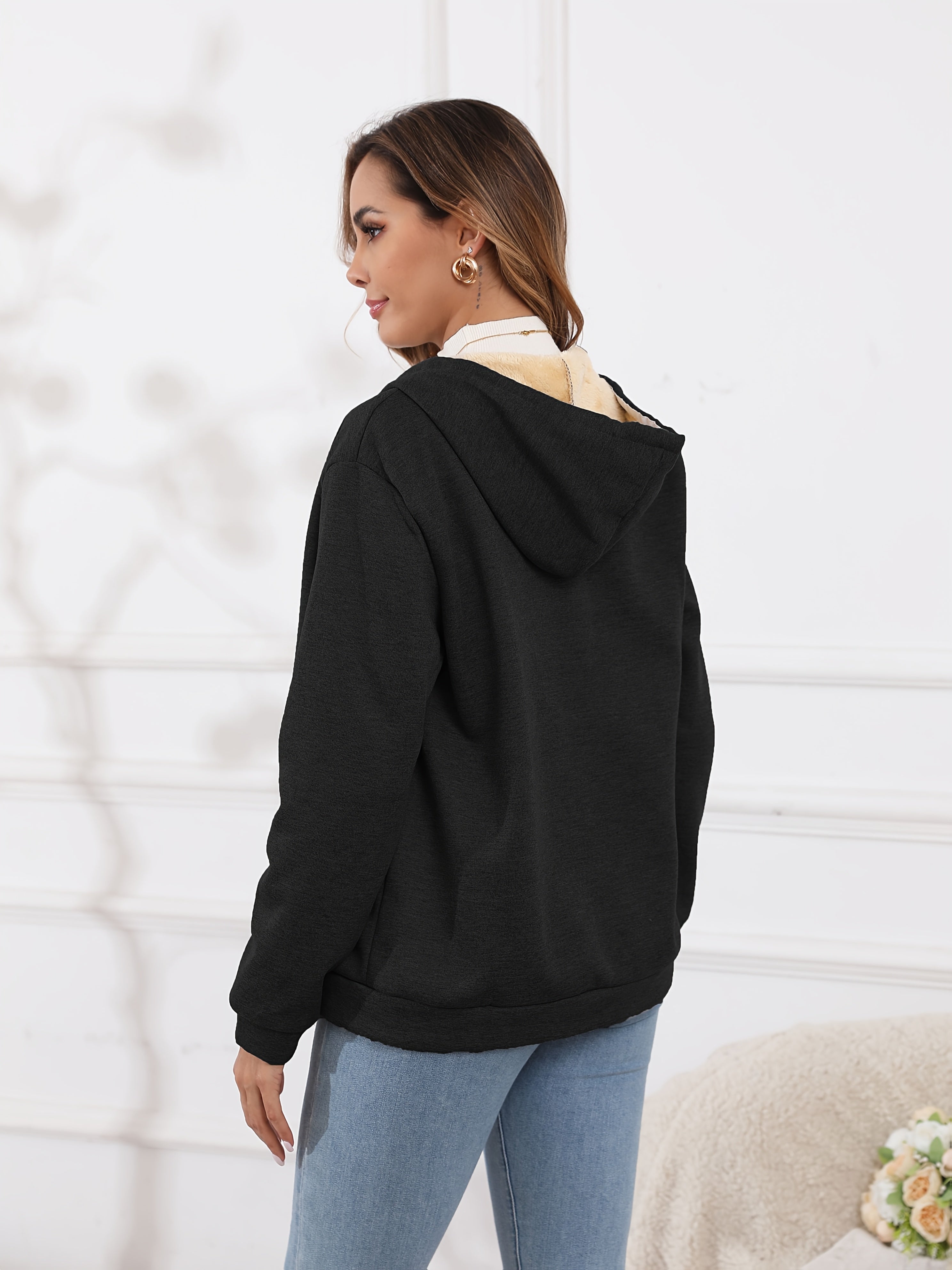 Sweat à capuche zippé – Gris foncé