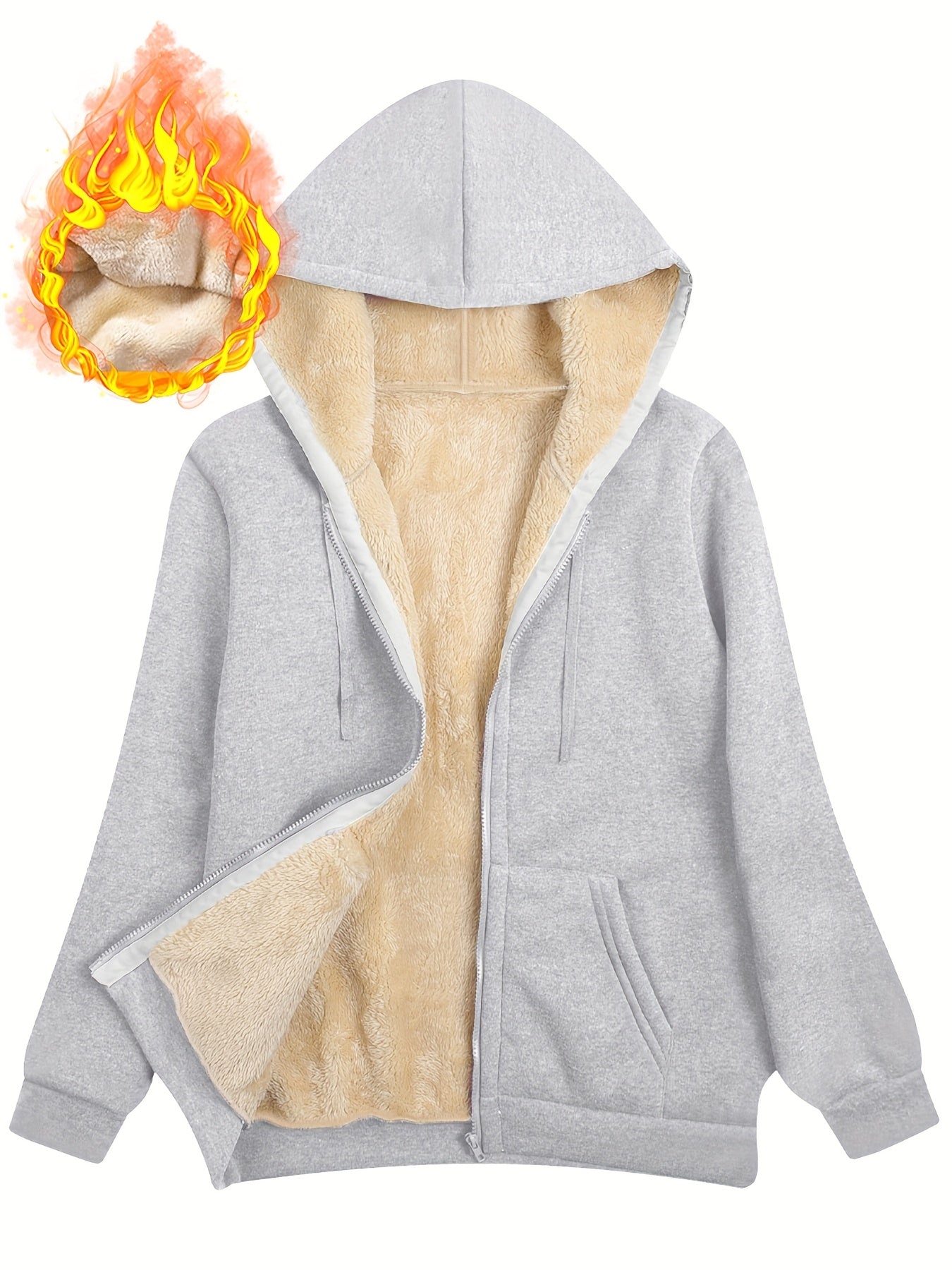 Sweat à capuche zippé – Gris foncé