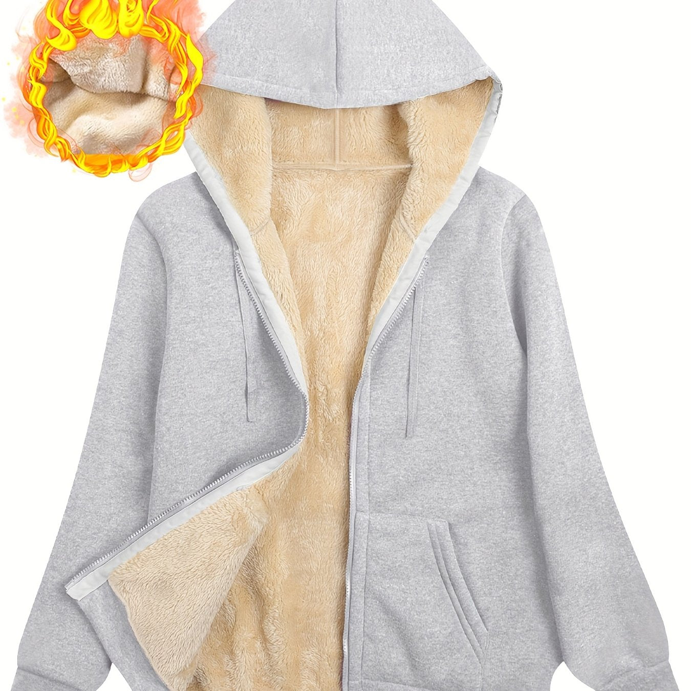 Sweat à capuche zippé – Gris foncé