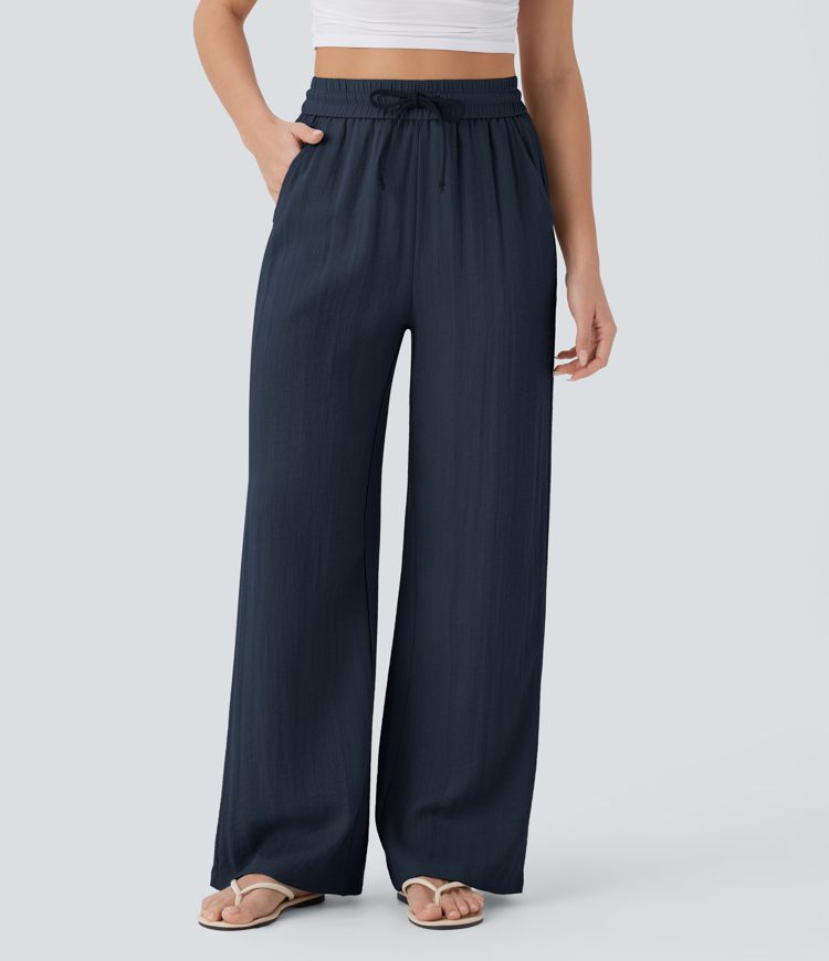 Roseau™|Pantalon ample et fluide à taille haute