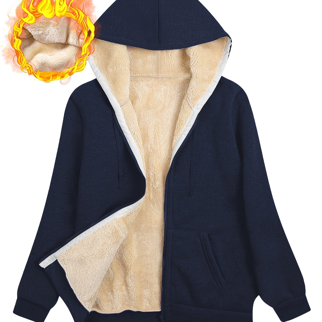 Sweat à capuche zippé – Gris foncé