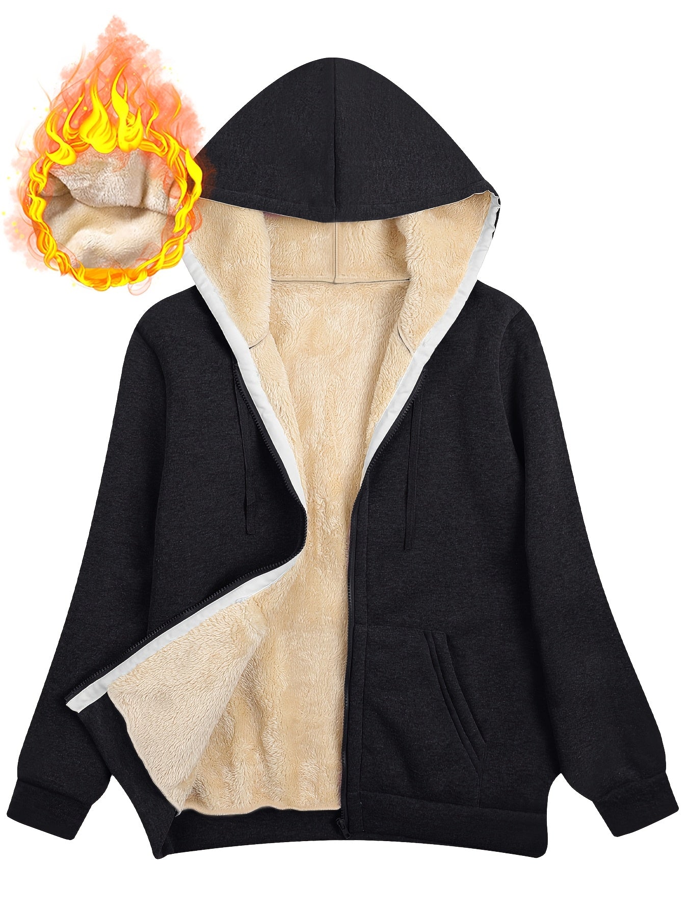 Sweat à capuche zippé – Gris foncé