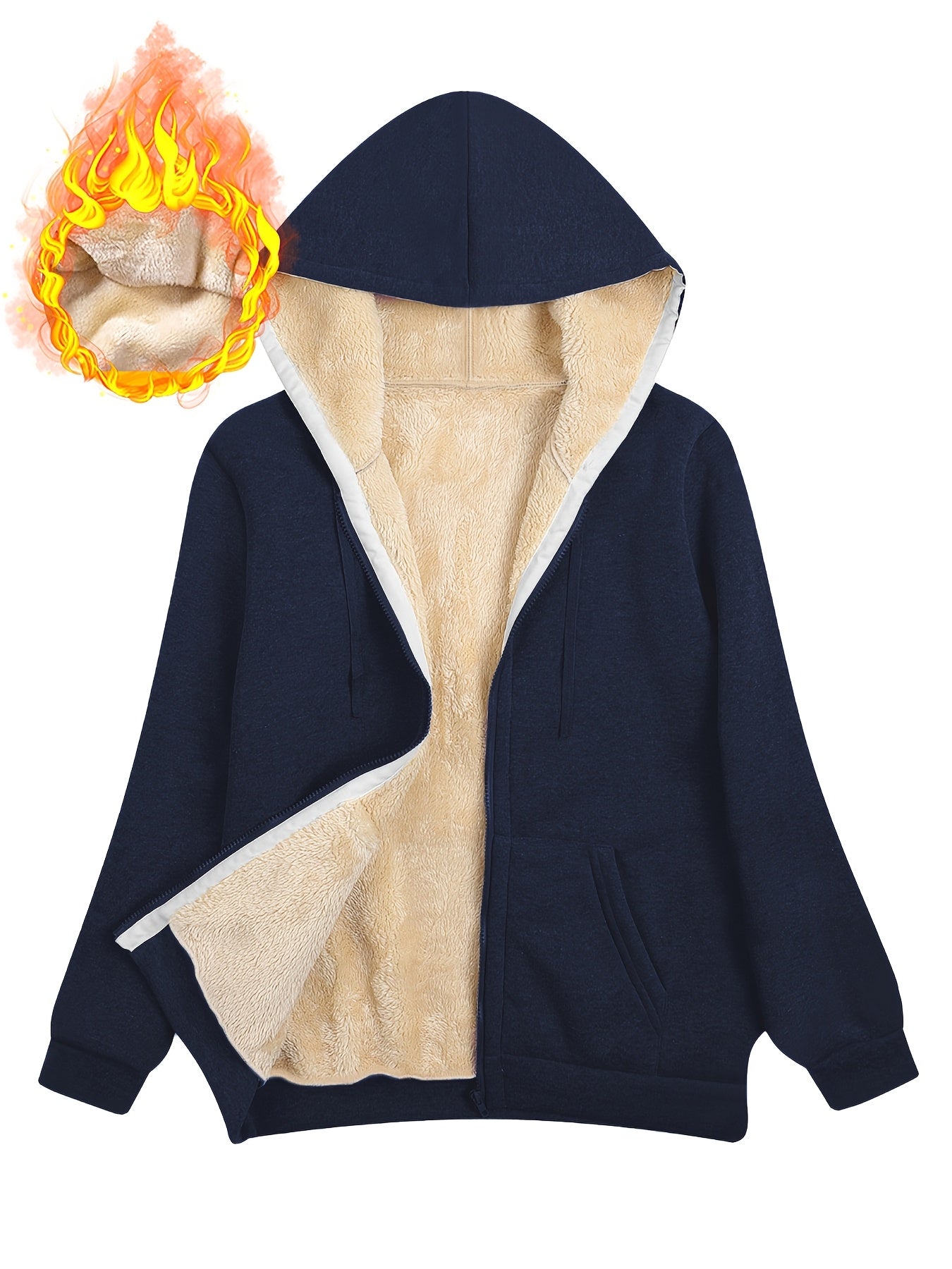 Sweat à capuche zippé – Gris foncé