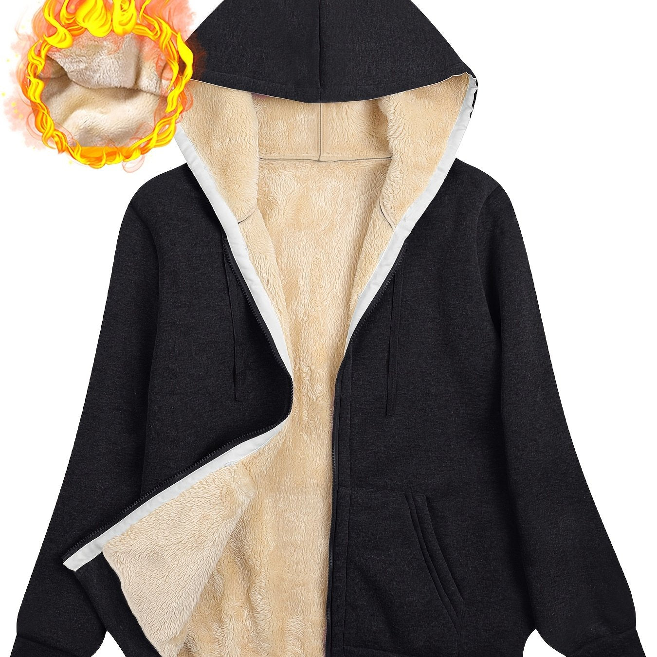 Sweat à capuche zippé – Gris foncé